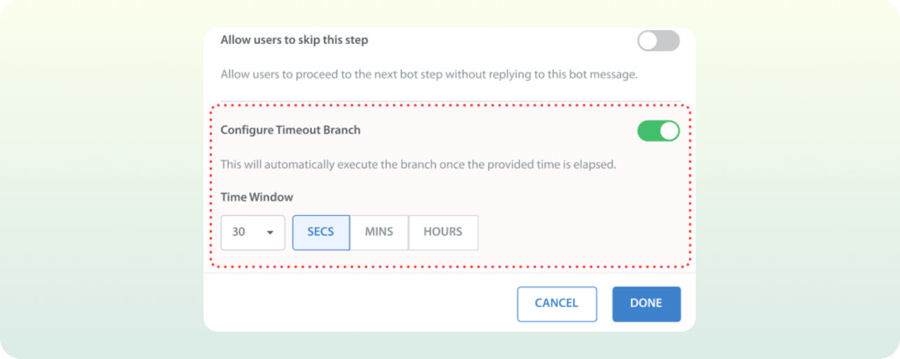 Bot Step with Timeout Capability