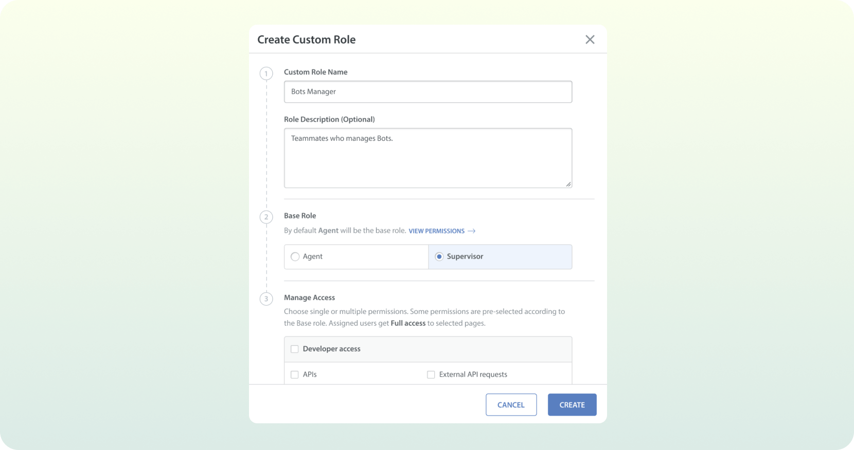 Custom roles